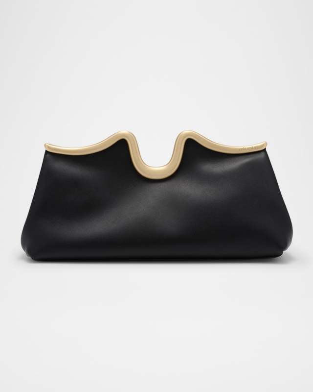 Valma Sculptural Leather Clutch Bag